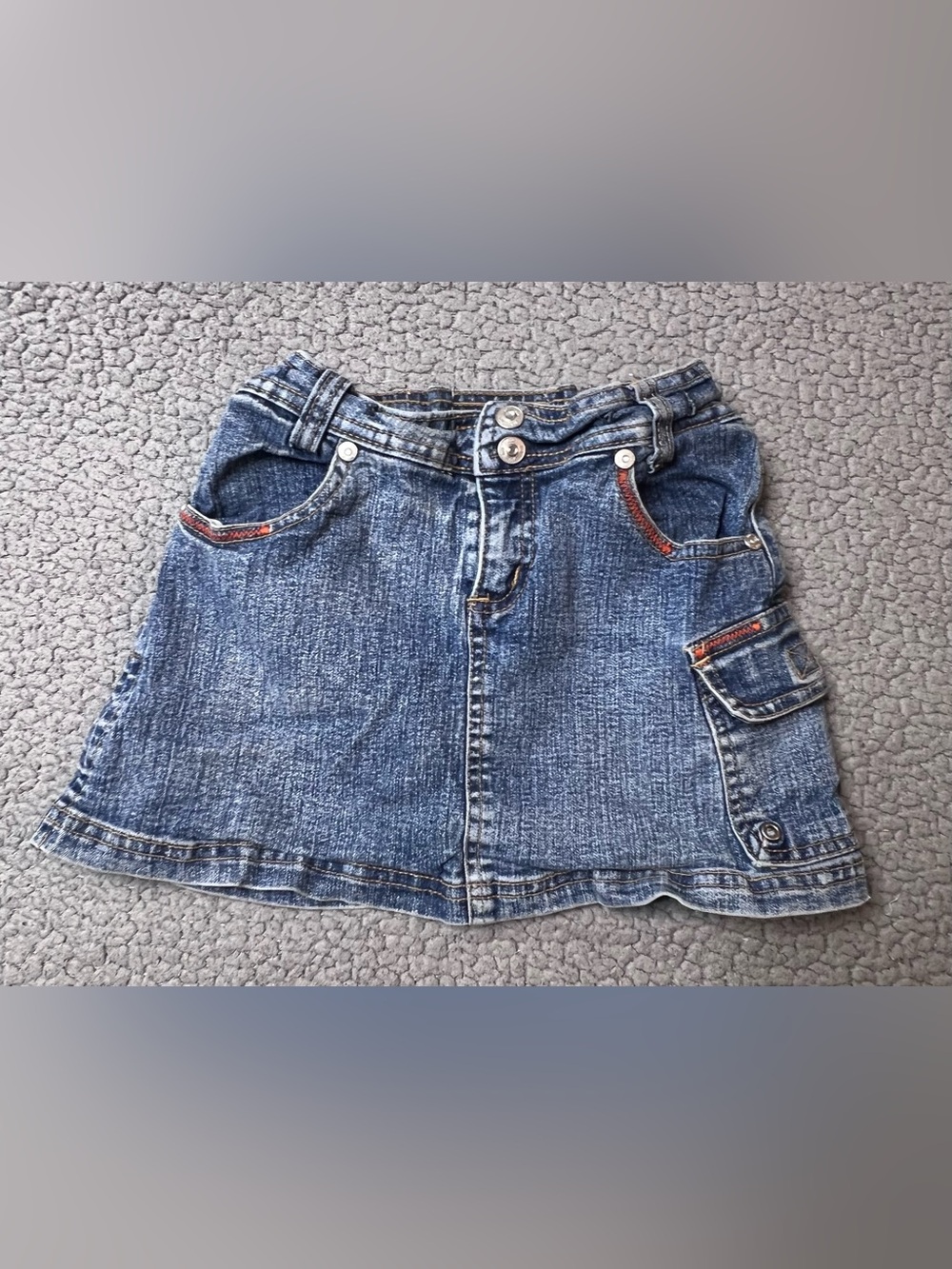 Vintage J Lo Denim Jean Skirt Little Girls Size 7 Cargo Side Pockets